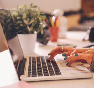 Person focusing on computer
